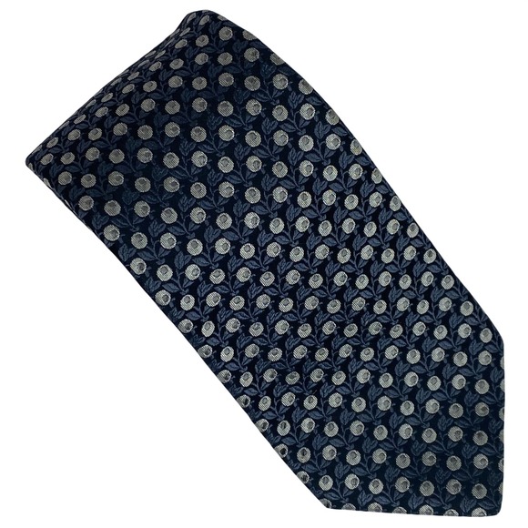 Ted Baker London Other - TED BAKER Necktie Mens Silk Navy Silver Dot Floral Classic Designer 60x3.5 USA